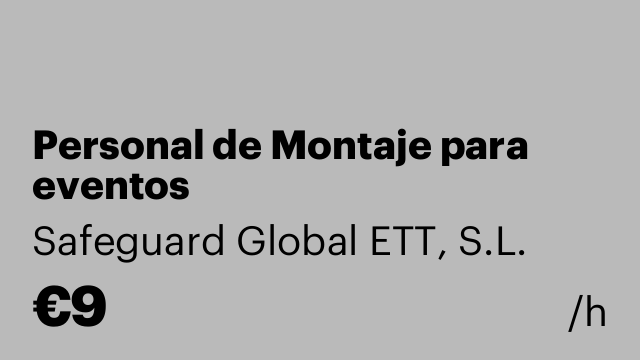 Personal de Montaje para eventos
