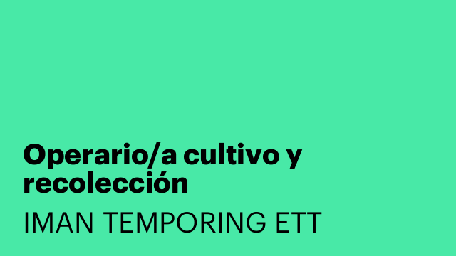 Operario/a cultivo y recolección