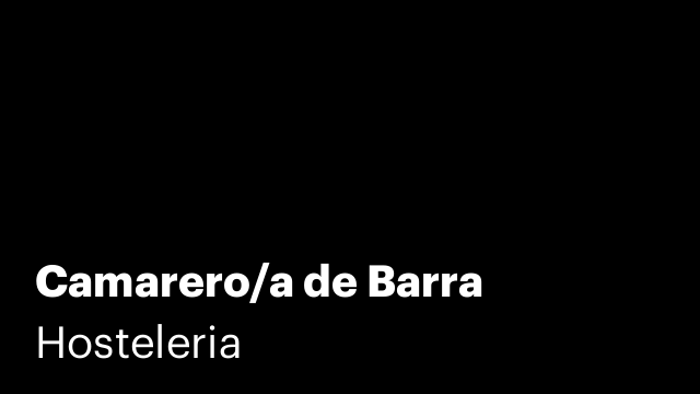 Camarero/a de Barra