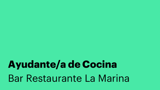 Ayudante/a de Cocina