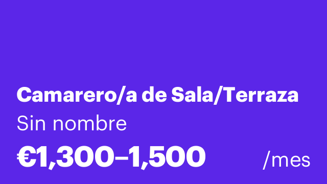 Camarero/a de Sala/Terraza