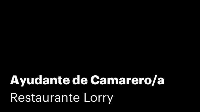 Ayudante de Camarero/a