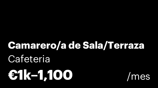 Camarero/a de Sala/Terraza