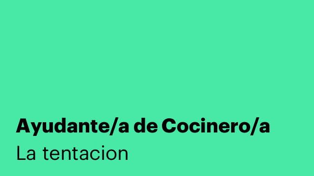 Ayudante/a de Cocinero/a