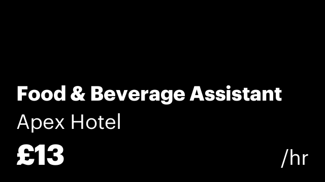 Food & Beverage Assistant