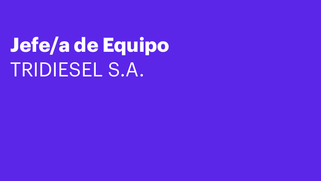 Jefe/a de Equipo