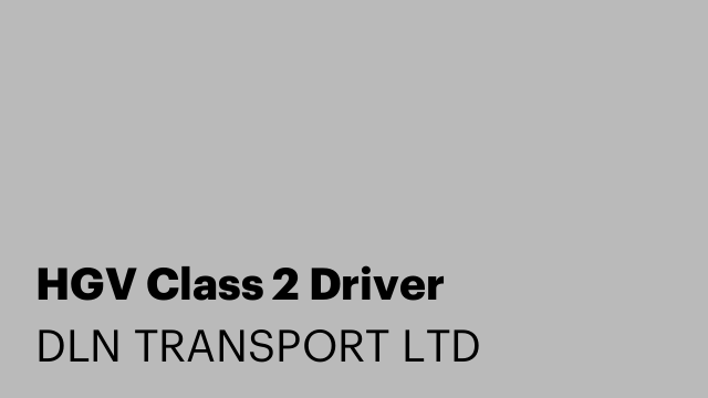 HGV Class 2 Driver
