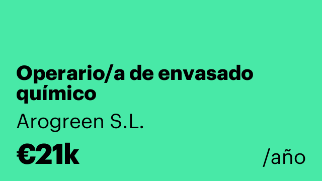 Operario/a de envasado químico