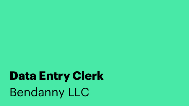 Data Entry Clerk