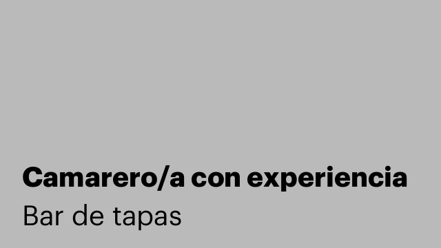 Camarero/a con experiencia