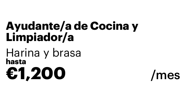 Ayudante/a de Cocina y Limpiador/a