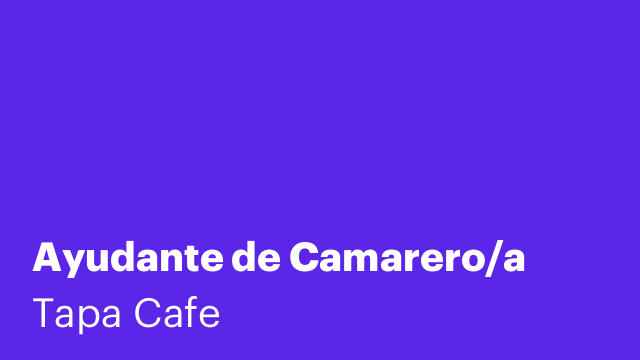 Ayudante de Camarero/a