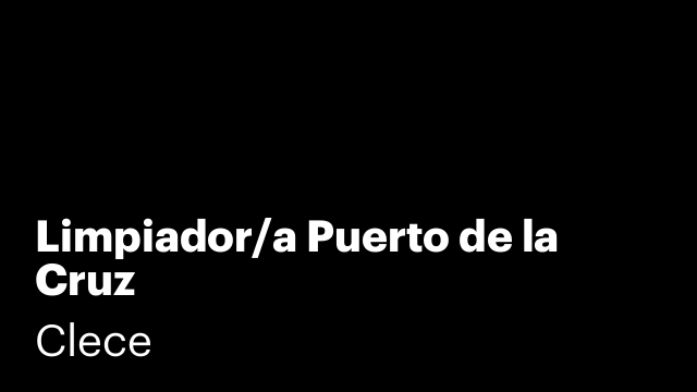 Limpiador/a Puerto de la Cruz