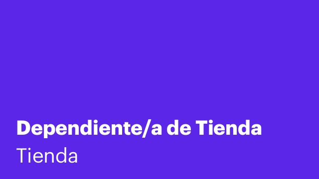 Dependiente/a de Tienda