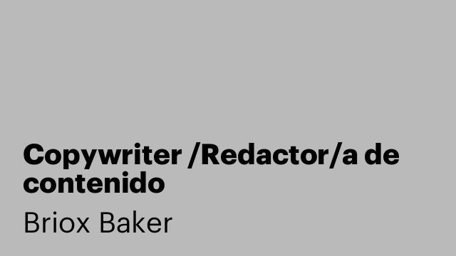 Copywriter /Redactor/a de contenido