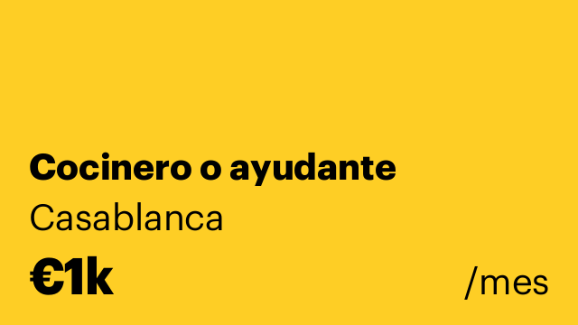 Cocinero o ayudante