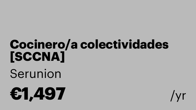 Cocinero/a colectividades [SCCNA]