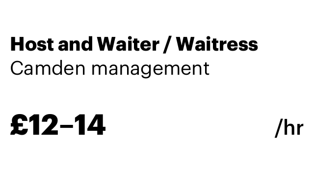Host and Waiter / Waitress