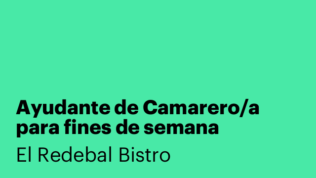 Ayudante de Camarero/a para fines de semana