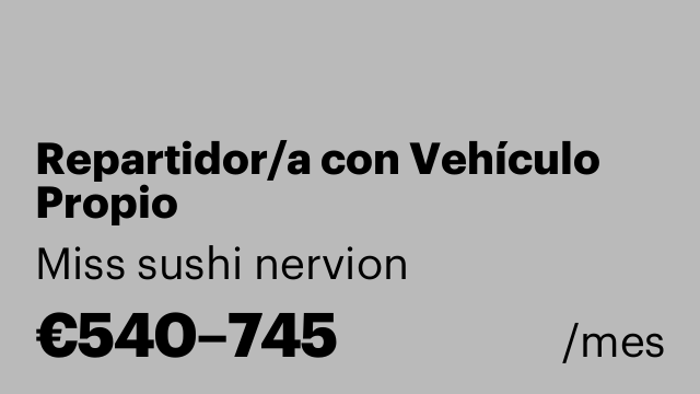 Repartidor/a con Vehículo Propio