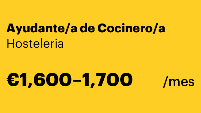 Ayudante/a de Cocinero/a