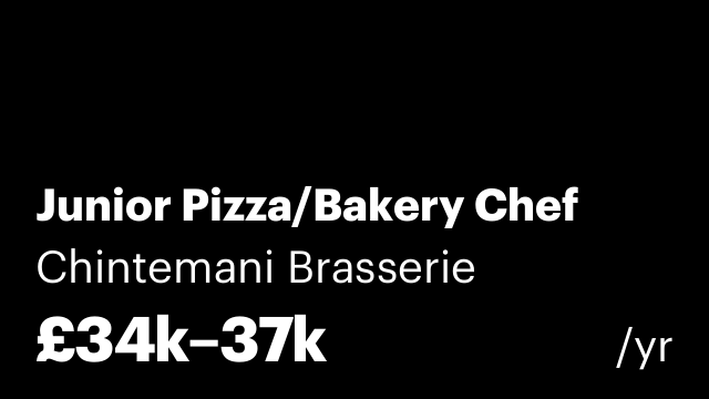 Junior Pizza/Bakery Chef