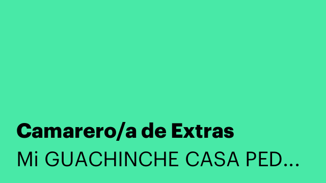 Camarero/a de Extras