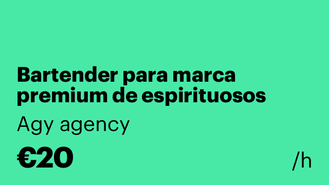 Bartender para marca premium de espirituosos