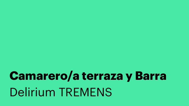 Camarero/a terraza y Barra