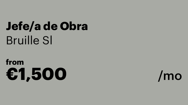 Jefe/a de Obra