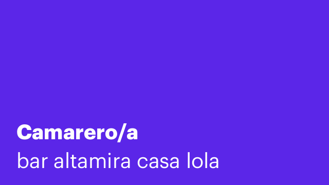Camarero/a