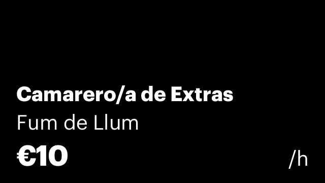 Camarero/a de Extras