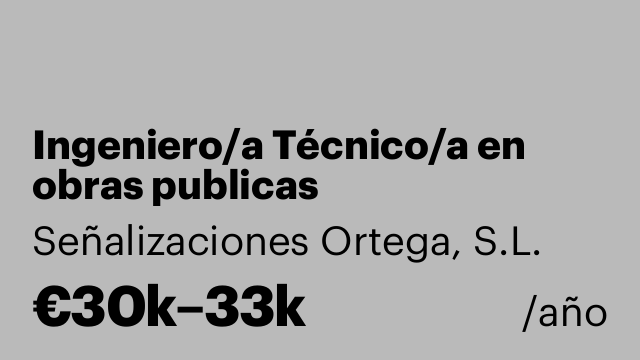 Ingeniero/a Técnico/a en obras publicas