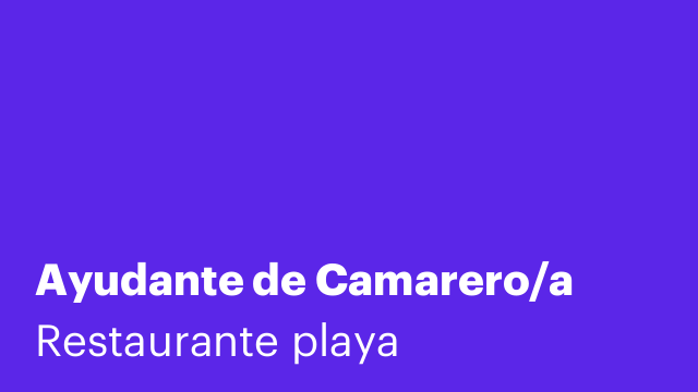 Ayudante de Camarero/a