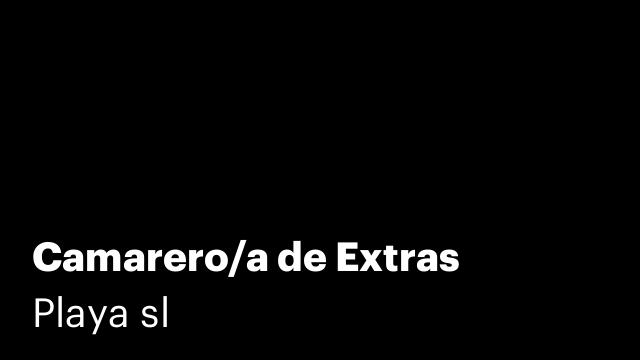 Camarero/a de Extras
