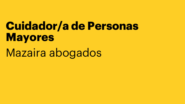 Cuidador/a de Personas Mayores