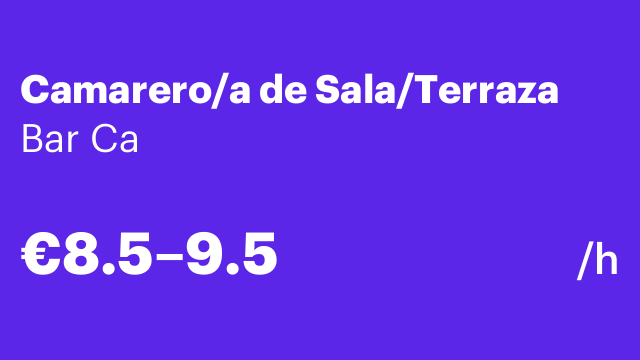 Camarero/a de Sala/Terraza