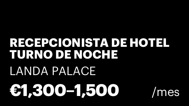 RECEPCIONISTA DE HOTEL TURNO DE NOCHE