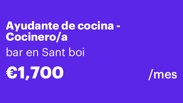 Ayudante de cocina - Cocinero/a