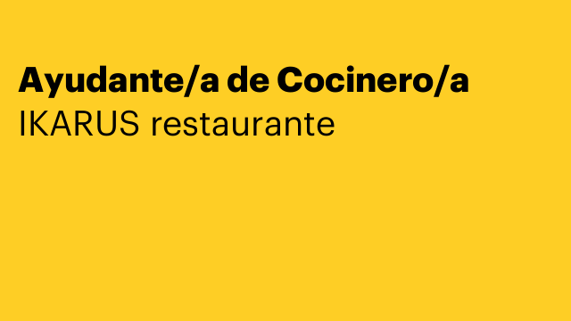Ayudante/a de Cocinero/a