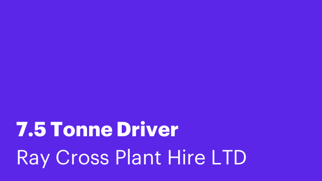 7.5 Tonne Driver