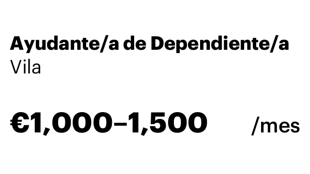 Ayudante/a de Dependiente/a