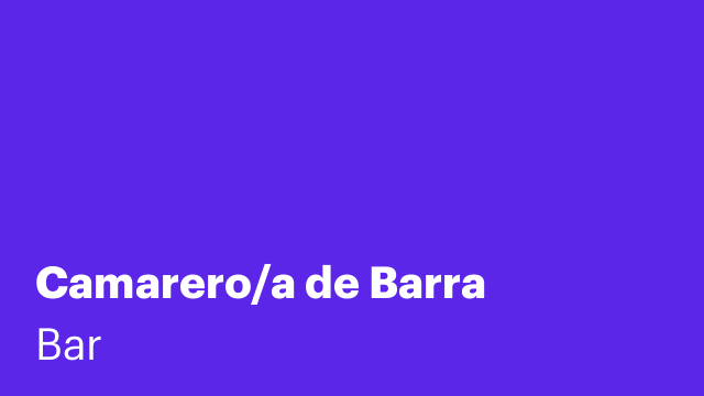 Camarero/a de Barra