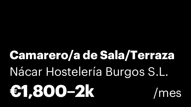 Camarero/a de Sala/Terraza