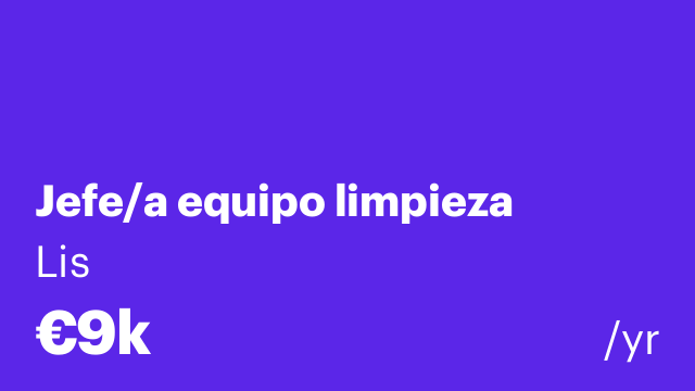 Jefe/a equipo limpieza
