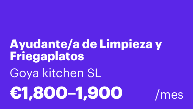 Ayudante/a de Limpieza y Friegaplatos
