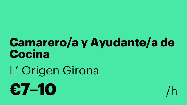 Camarero/a y Ayudante/a de Cocina