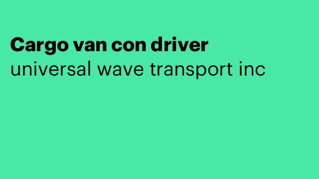 Cargo van con driver