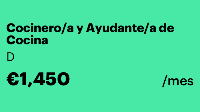 Cocinero/a y Ayudante/a de Cocina