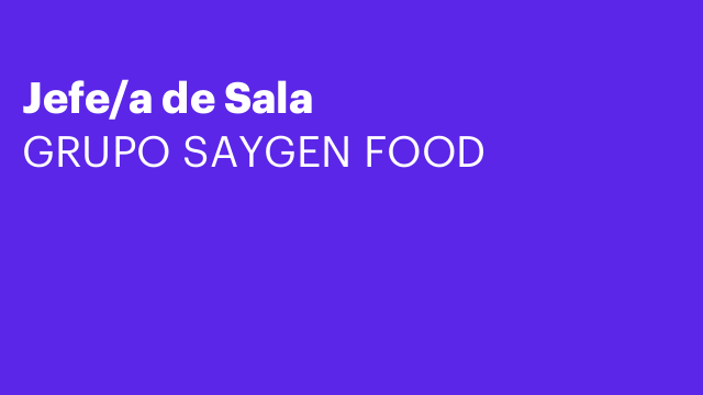 Jefe/a de Sala